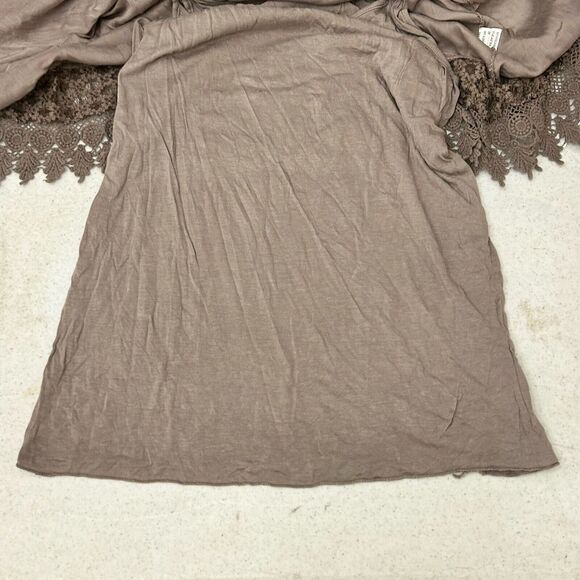Piazza Roma Top Womens Large Seta Silk Attached Shell Stretch Brown Italian - Picture 10 of 14
